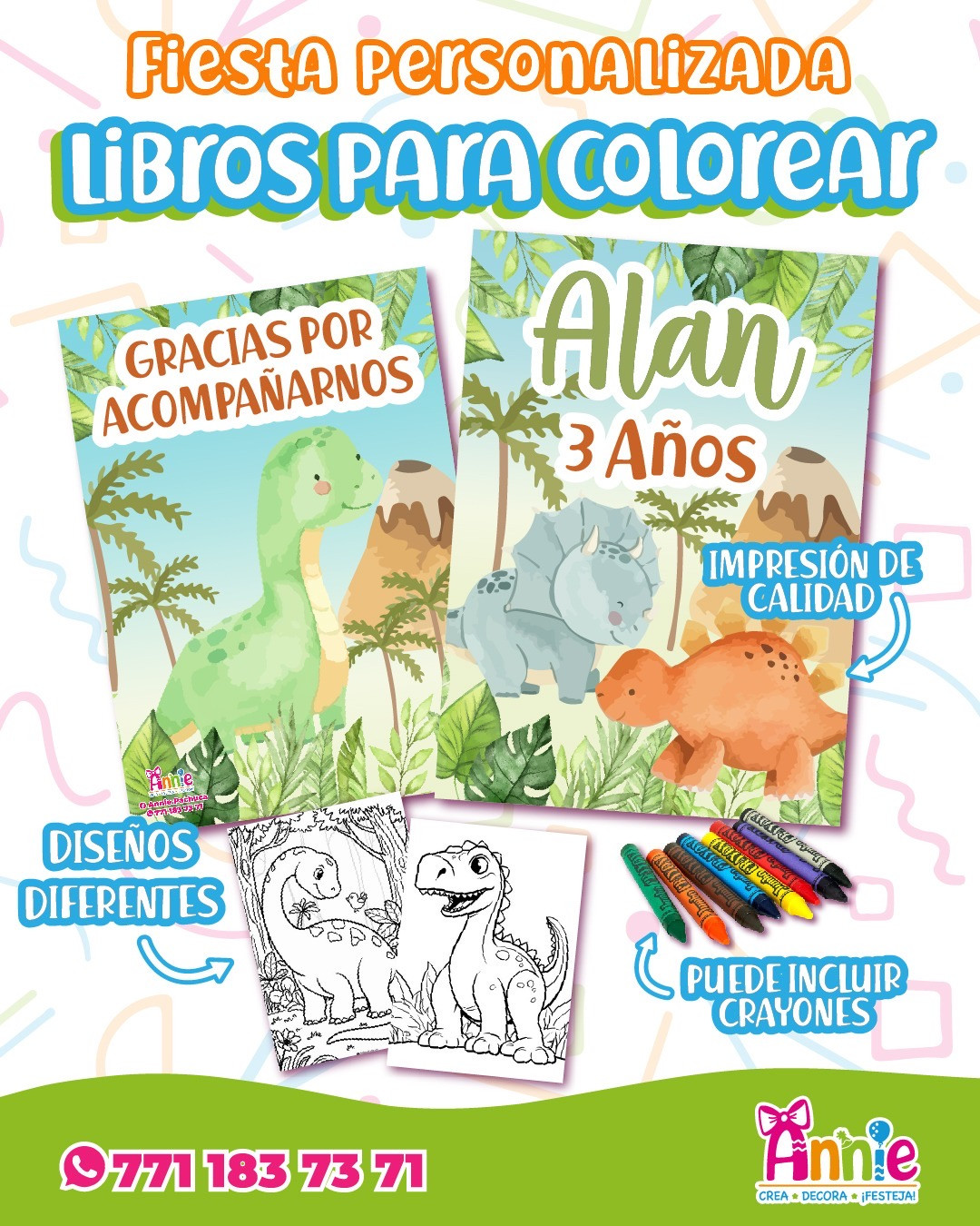 Libro para colorear personalizado paq con 12