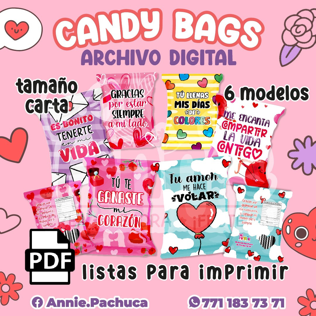 Candy bag/Chip bag 6 diseños