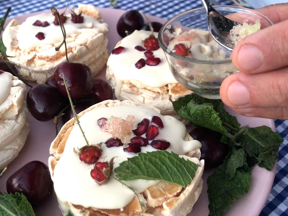 Australian Finger Lime and Pavlova recipe