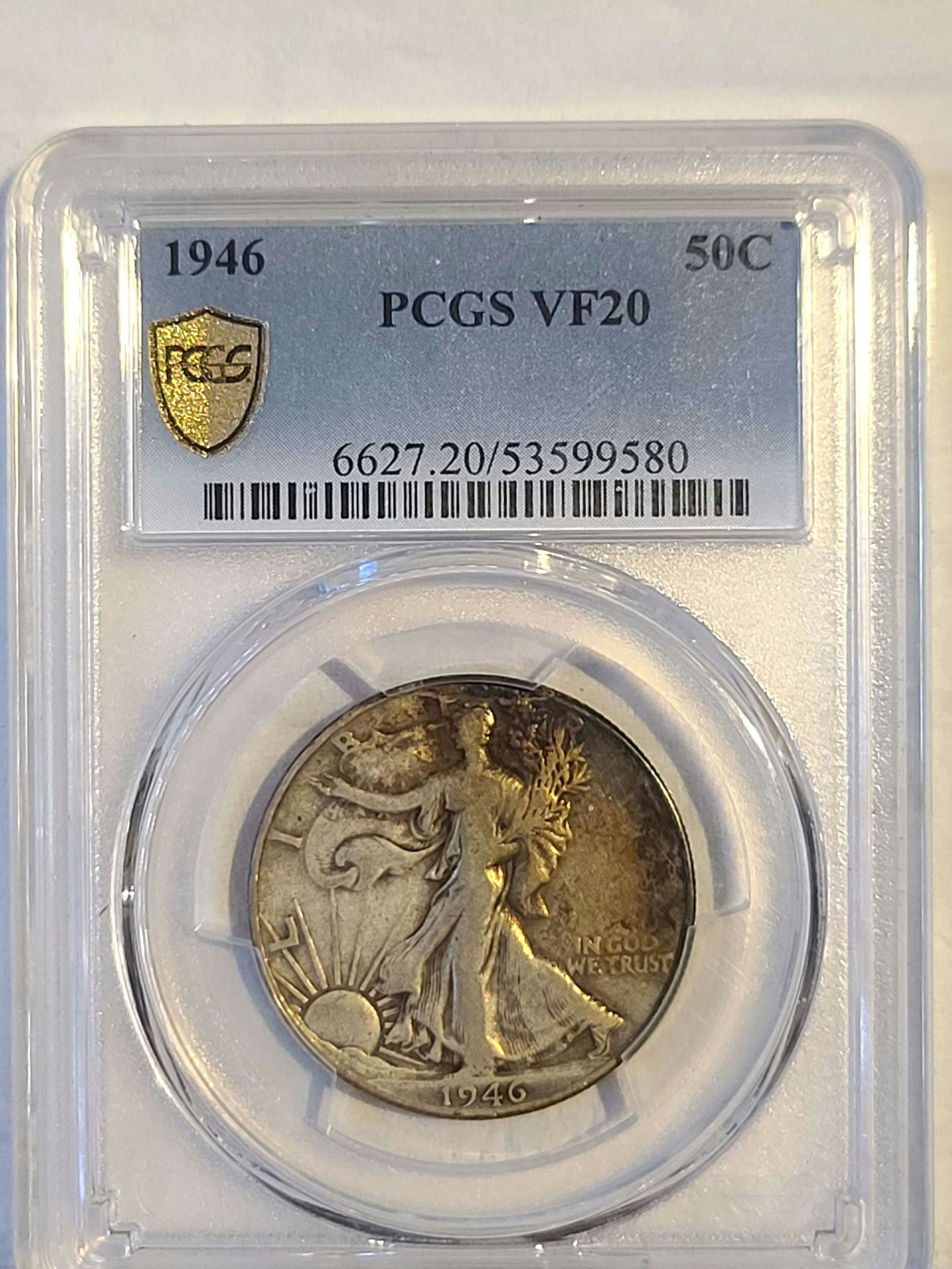 1946 Walking Liberty Half Dollar - PCGS Graded VF20