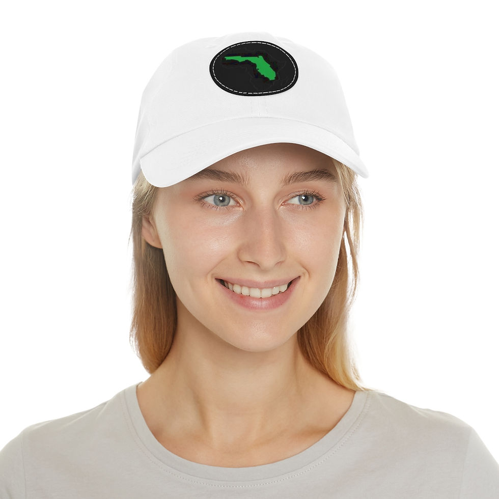 Thumbnail: Dad Hat with Leather Patch (Round)