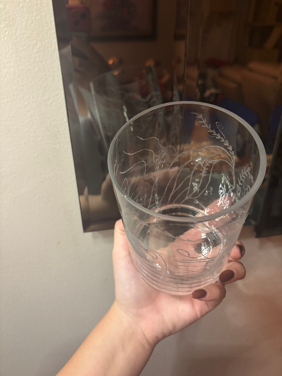 Thumbnail: Faces Glass Etched Vase 