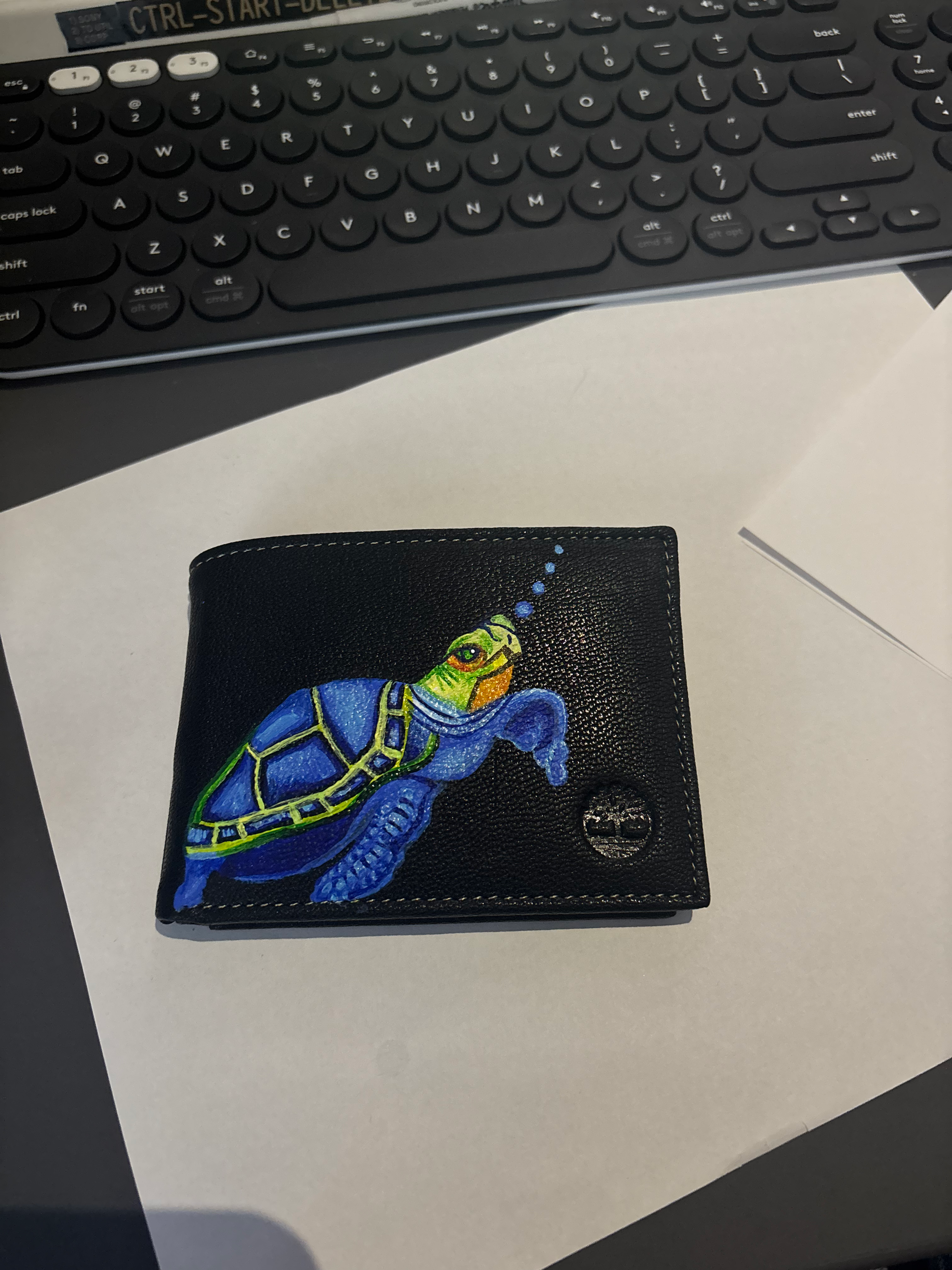 Hand Painted Turtle Wallet 
