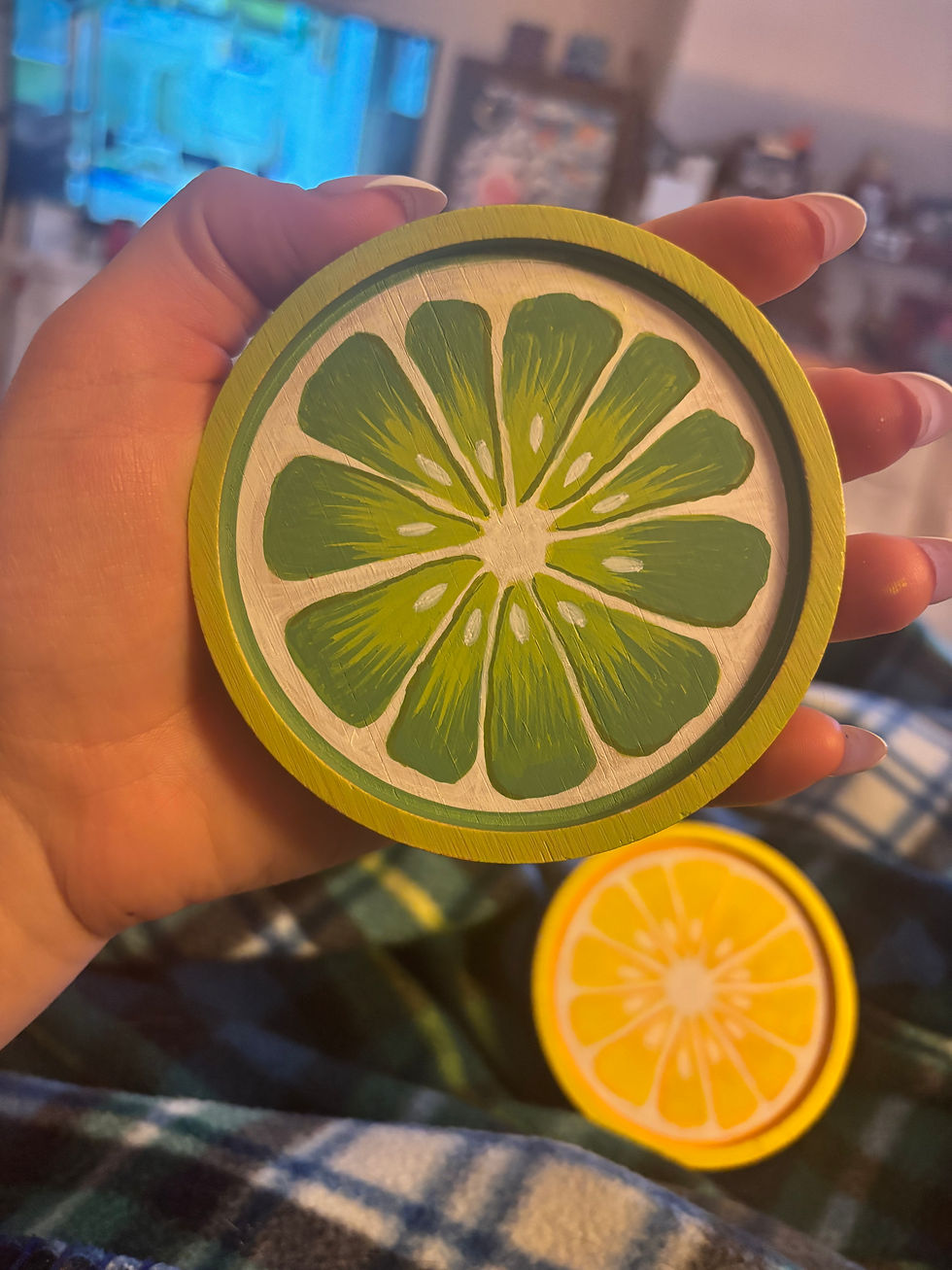Thumbnail: Lemon Lime Wooden Coasters - Set of 2