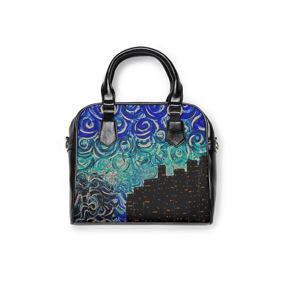Stary NYC Painting - Shoulder Handbag - Unique Art Bag