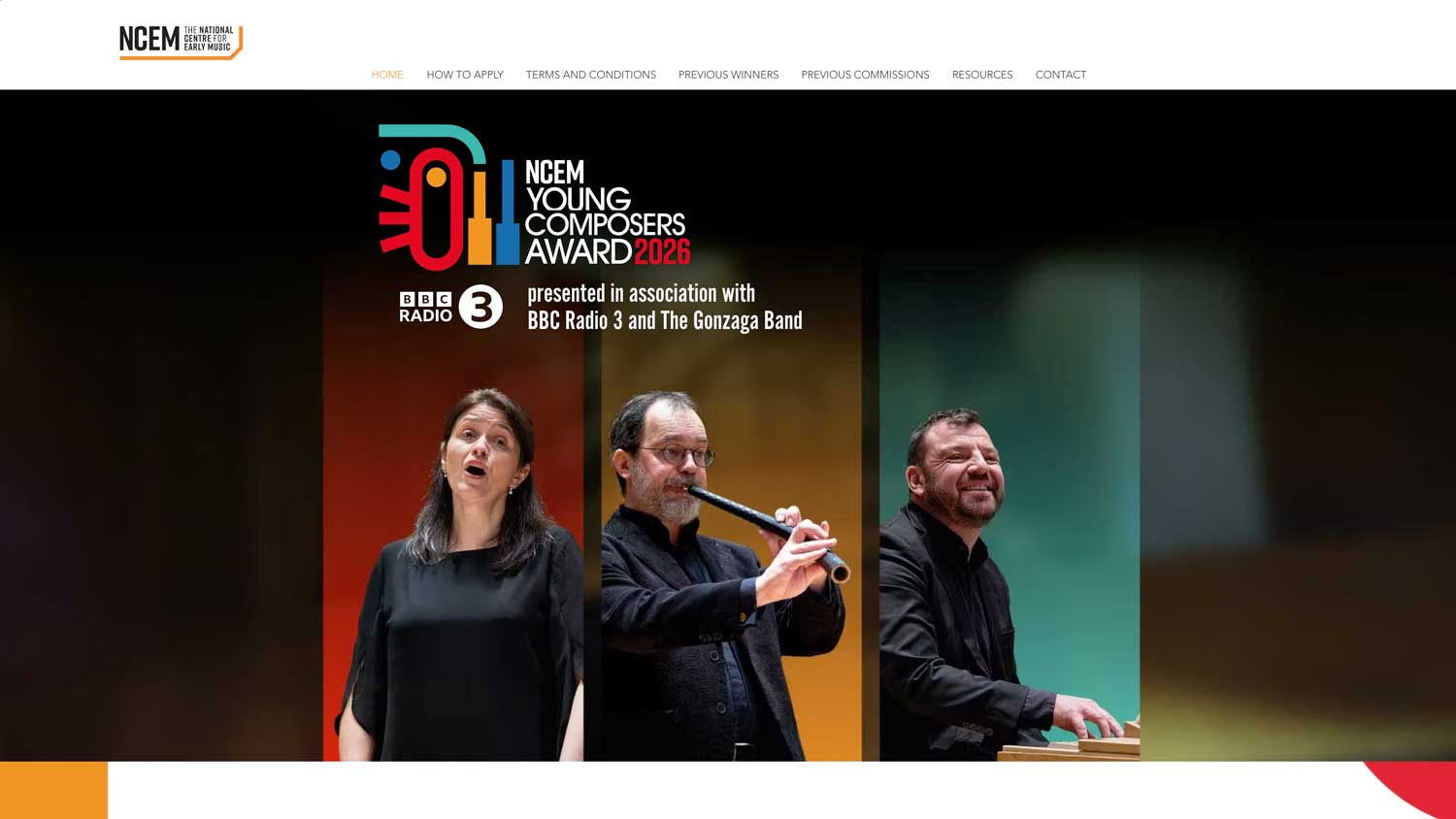 NCEM Young Composers Award Website Homepage 2026