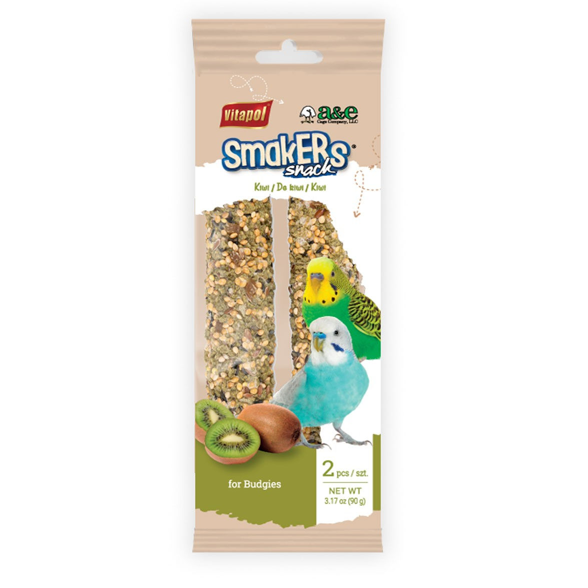 A&E Parakeet Smakers Treat Sticks (Twin Pack) - KIWI