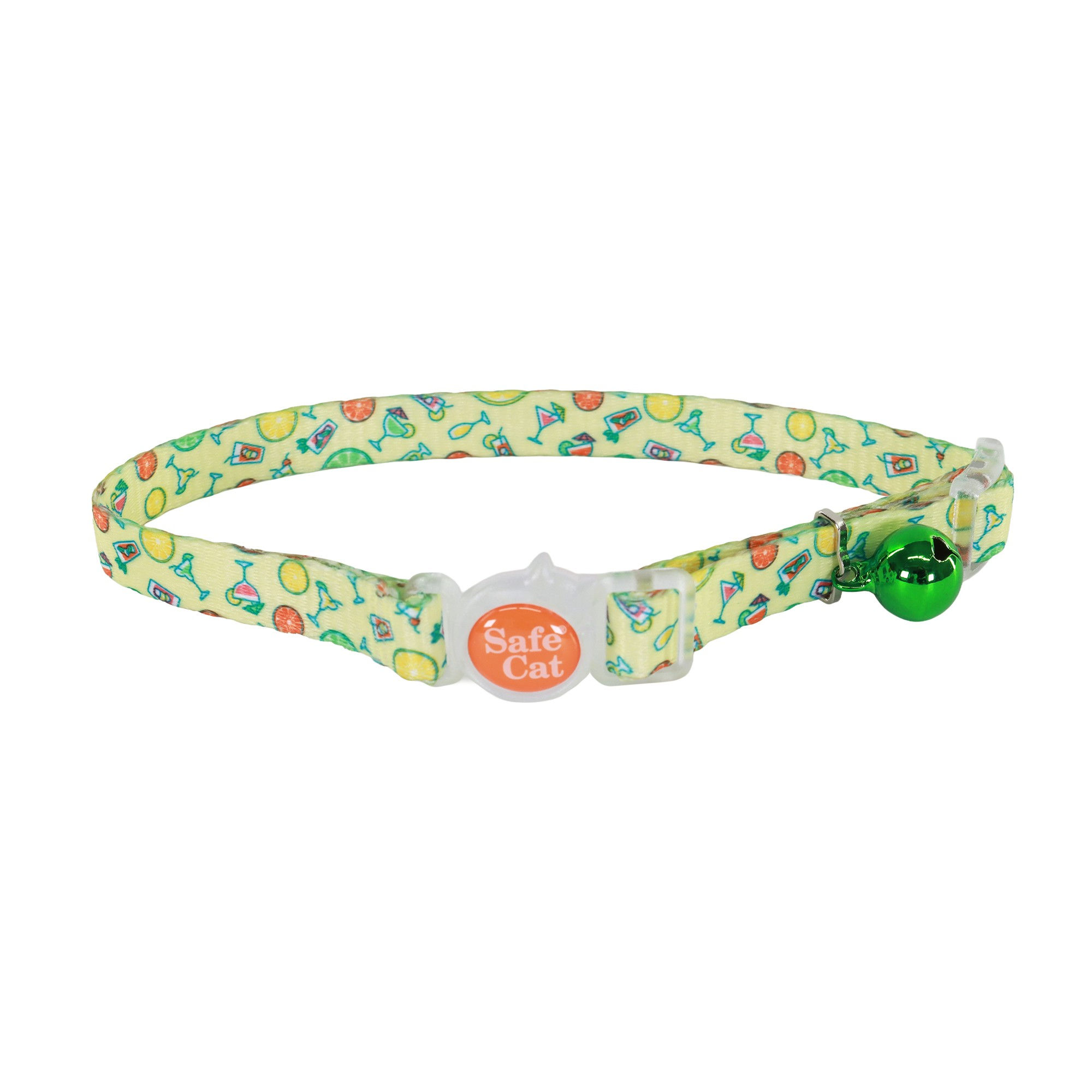 Coastal Fashion Adjustable Breakaway Cat Collar Happy Hour, 8-12"