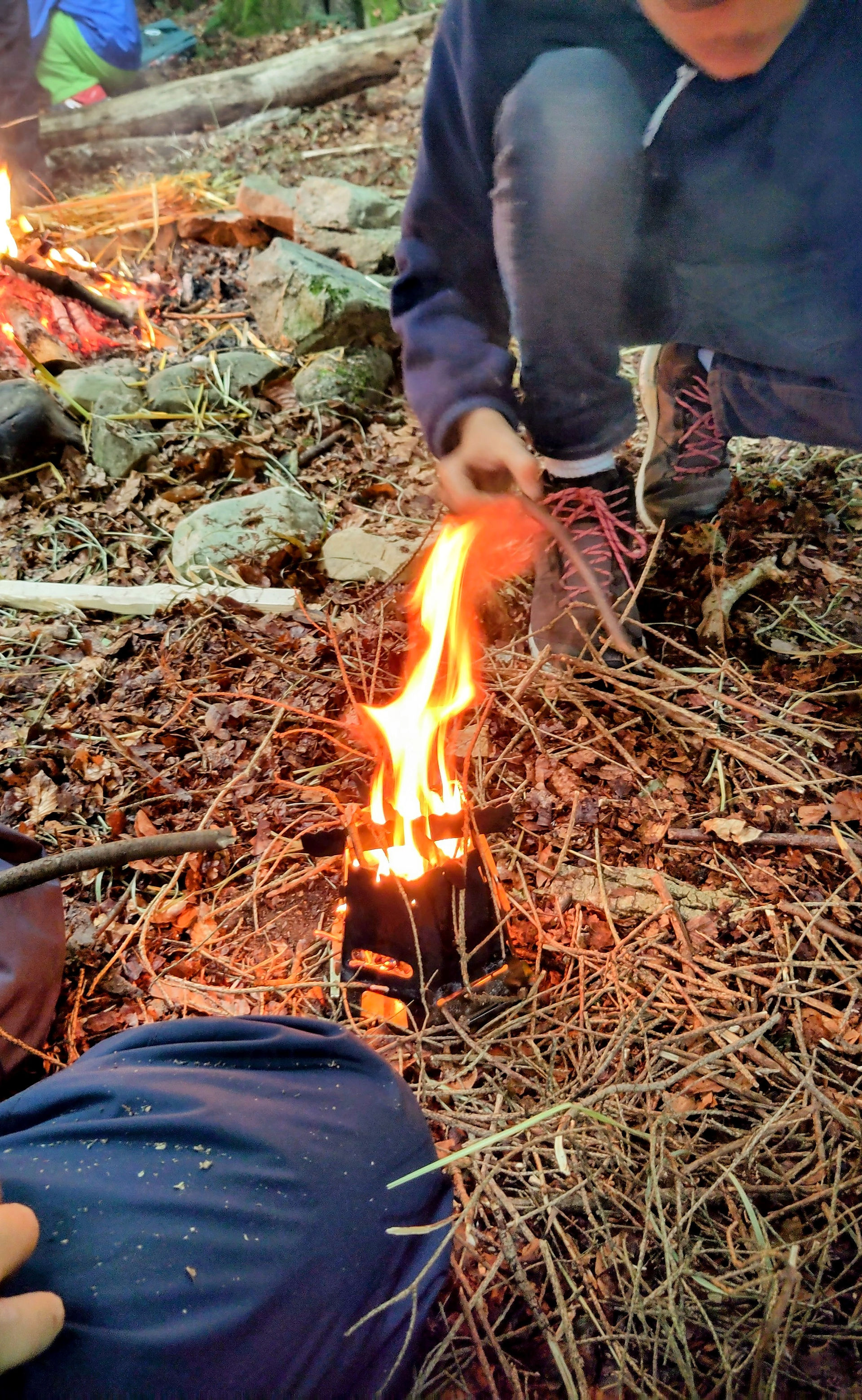 Survival Kids have fire