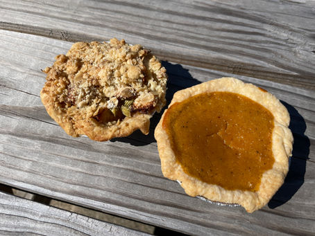 Apple-Rhubarb & Pumpkin Pie (and Braised Rabbit, too!)