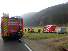 Motorrad überschlägt sich vor Grabenweg