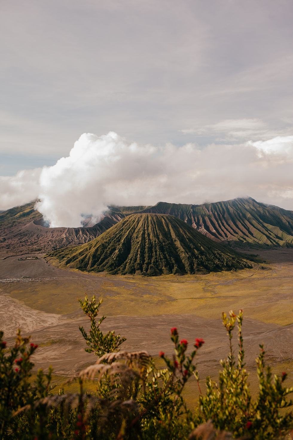 Volcano during eruption