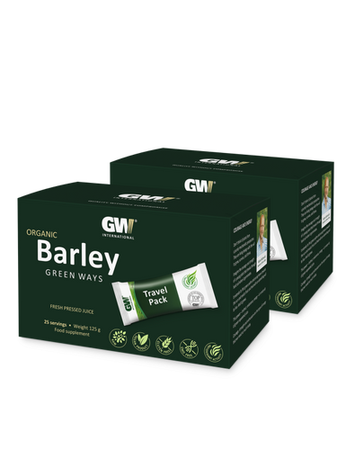 ORGANIC YOUNG BARLEY Travel Edition - Double Box (125g +125g