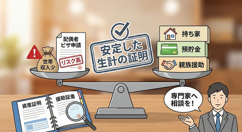 世帯収入が少ないと配偶者ビザは不許可になるって本当ですか？