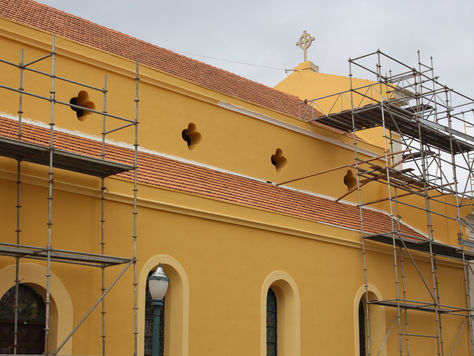 A restauração e o andamento das obras