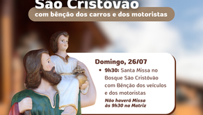Paróquia convida para bênção dos motoristas no dia de São Cristóvão