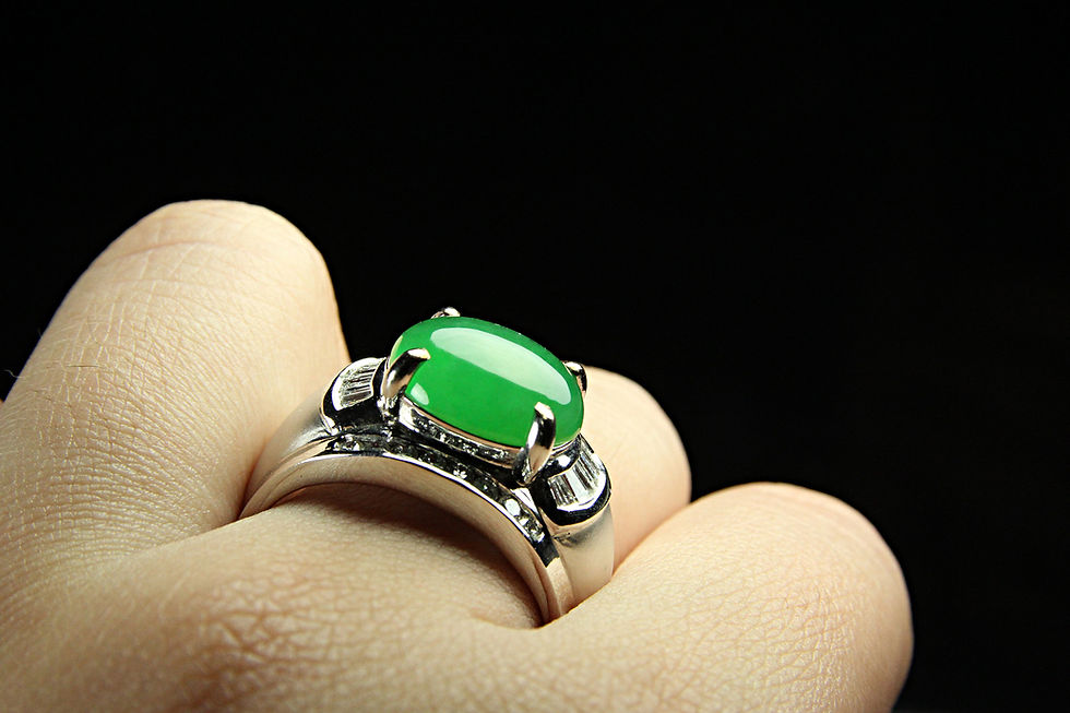 Thumbnail: 《男戒系列》蛋面鑲鑽造型男戒-A級翡翠-JR00097