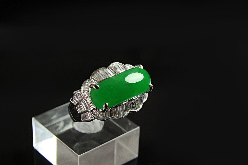 Thumbnail: 《云云》高級馬鞍造型翡翠戒指-A級翡翠-JR00030