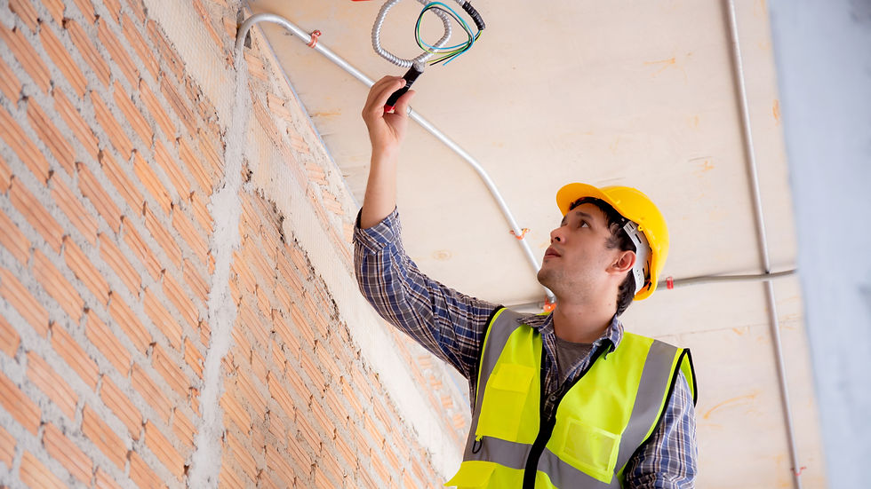 Eye-level view of a local contractor inspecting a rental property exterior on Oʻahu