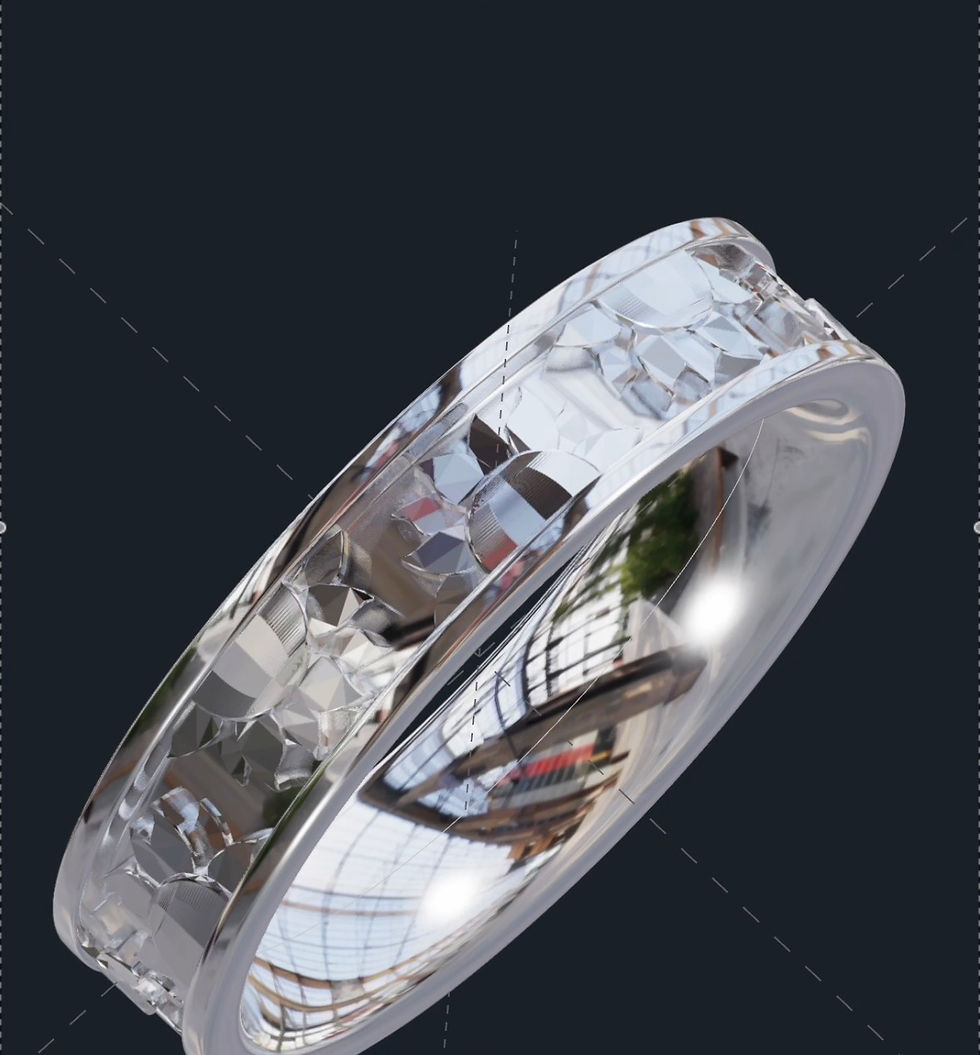 Silver Sunflower Band CAD