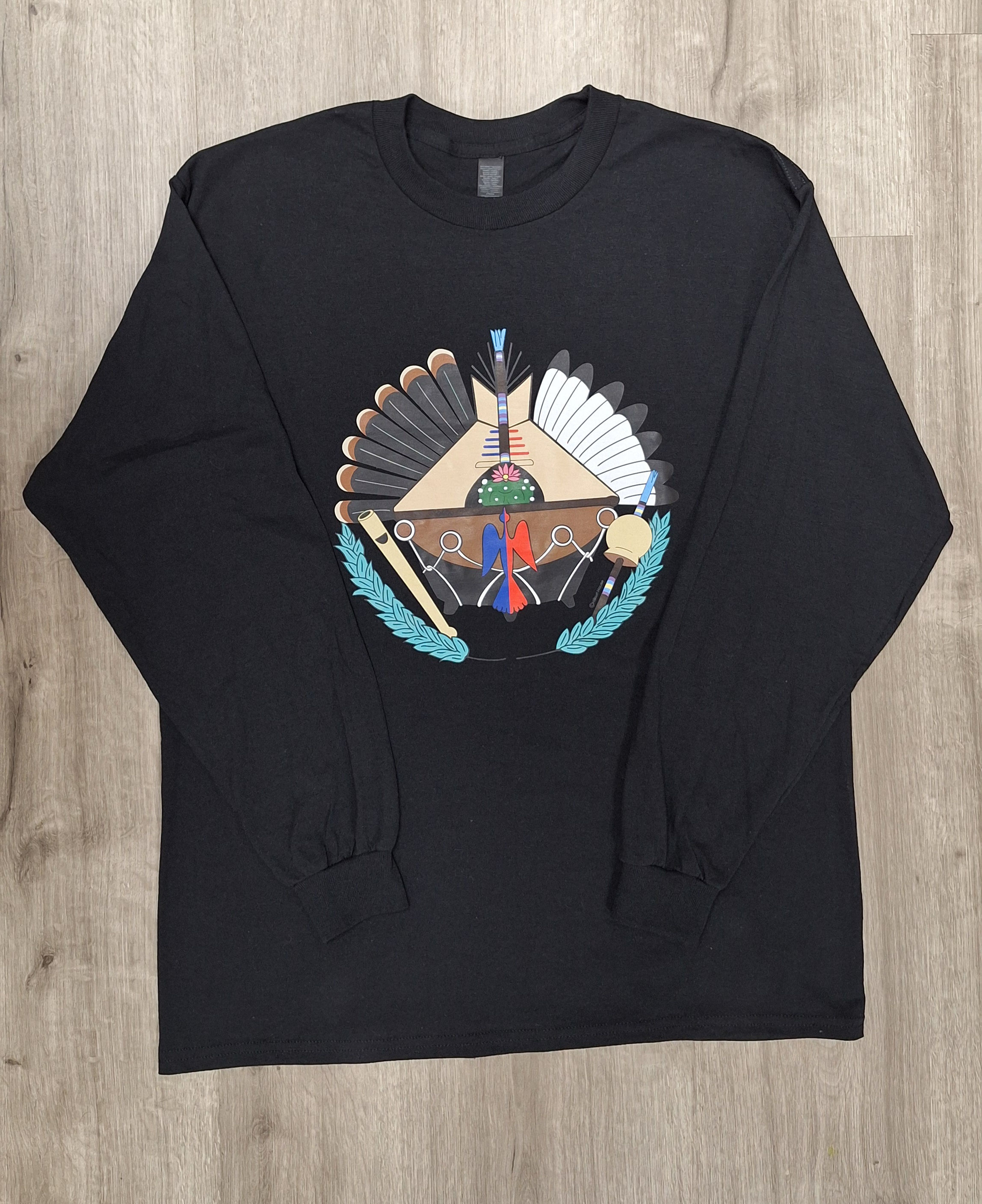Teepee, Water drum and Instruments Long Sleeves Tee