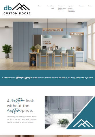 Image of db Custom Doors website