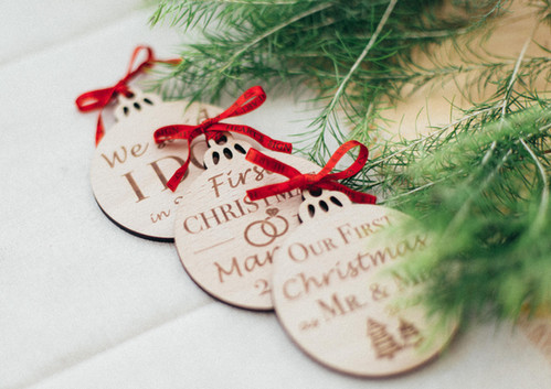 Personalized Mr & Mrs First Christmas Ornament: Heart-shaped Ceramic Keepsake
