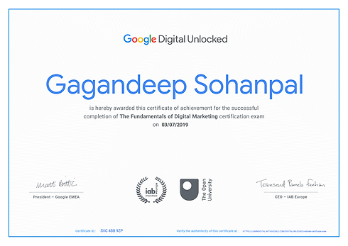 Google Digital Marketing certificate-Gag