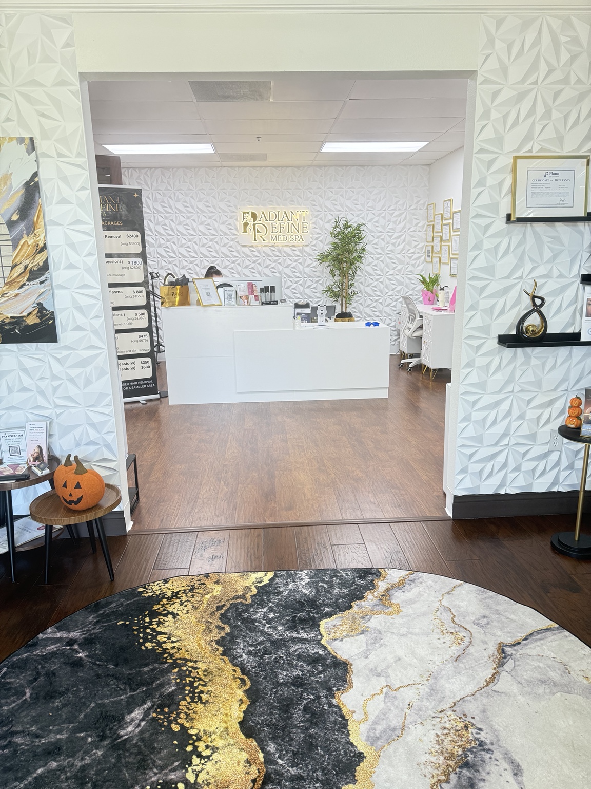 Reception at Radiant Refine Spa in Plano