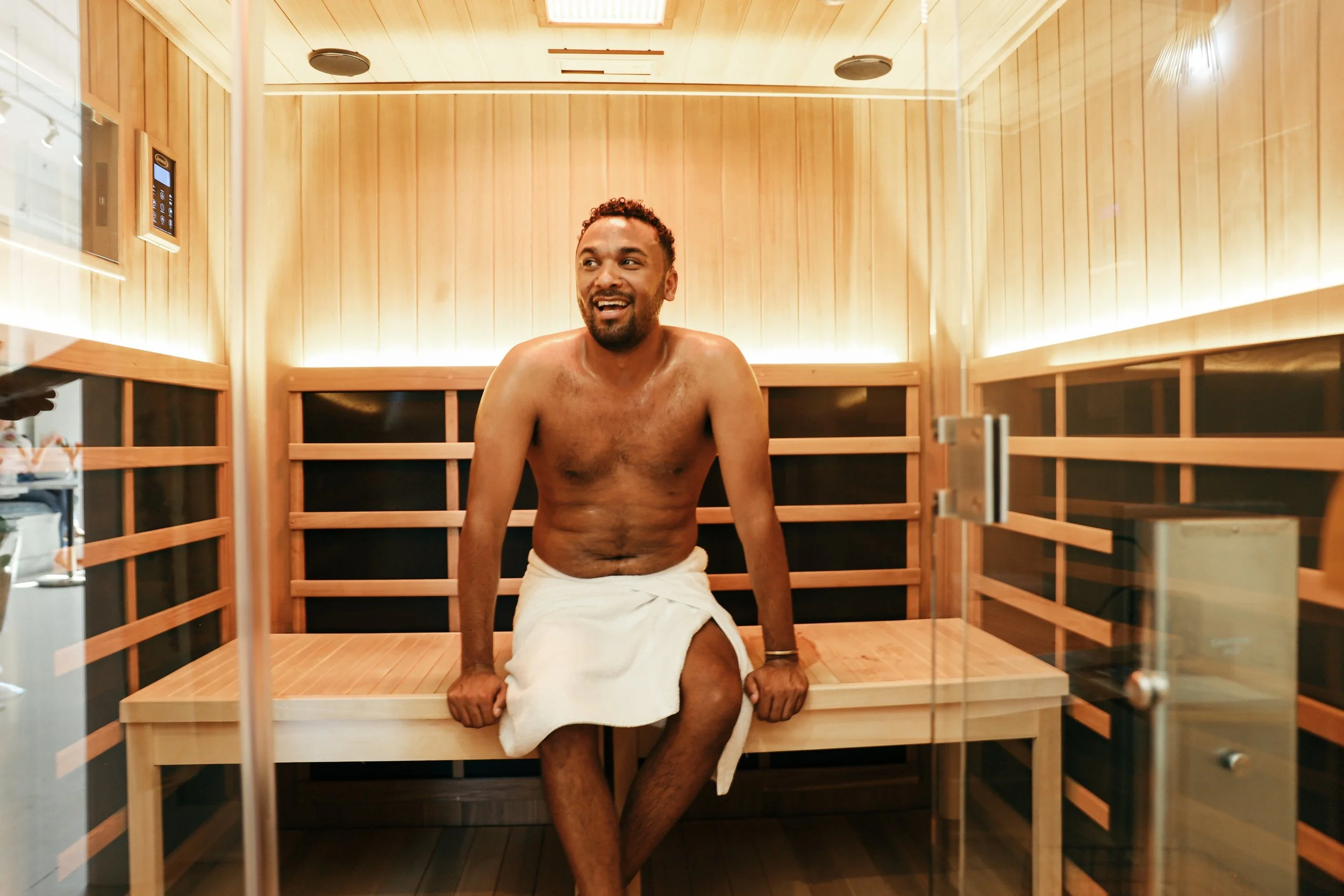Infrared sauna treatment imagery