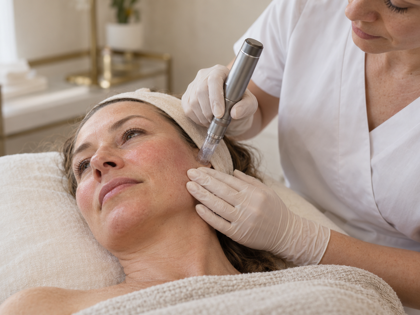 Microneedling facial treatment
