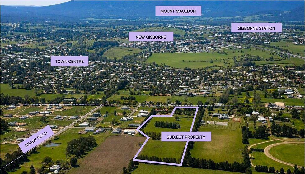 Aerial map of Acacia site and nearby amenities