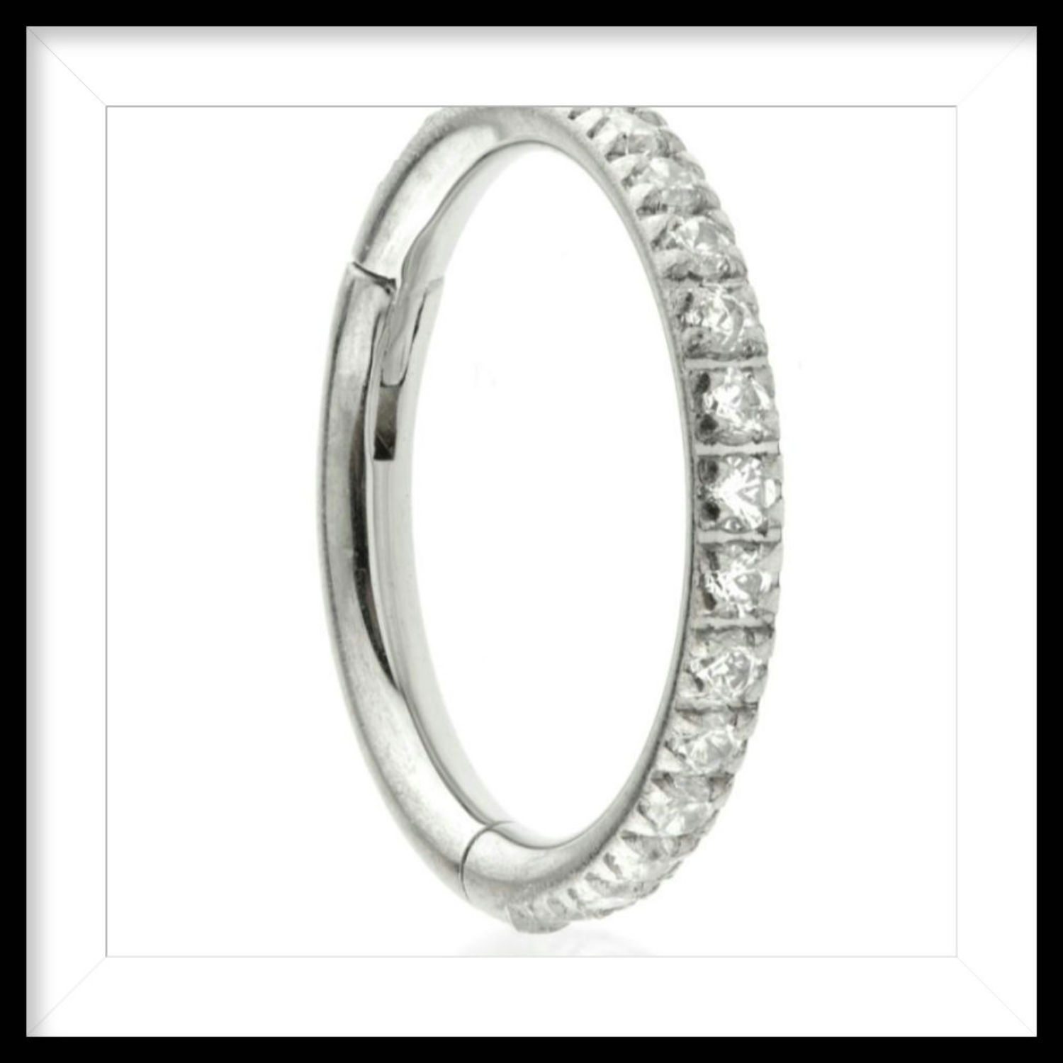 FULL PAVE TITANIUM HINGED RING