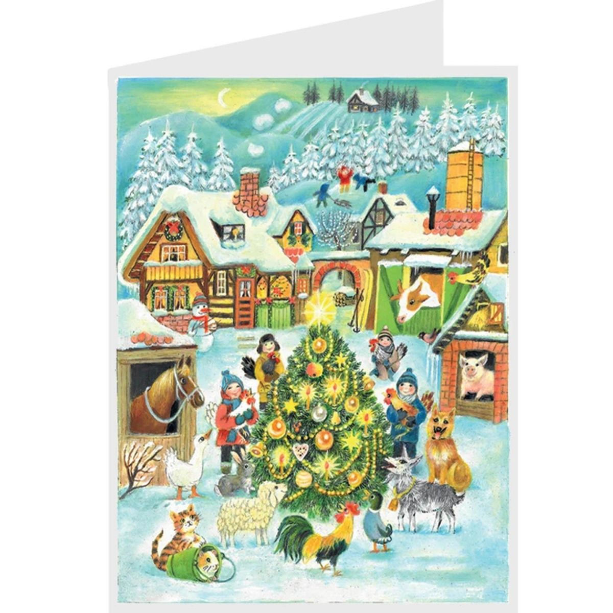 'Christmas on the Farm' Advent Calendar Card by Richard Sellmer