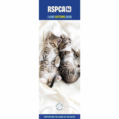 RSPCA I Love Kittens, 2026 Slim Wall Calendar by Carousel Calendars ...