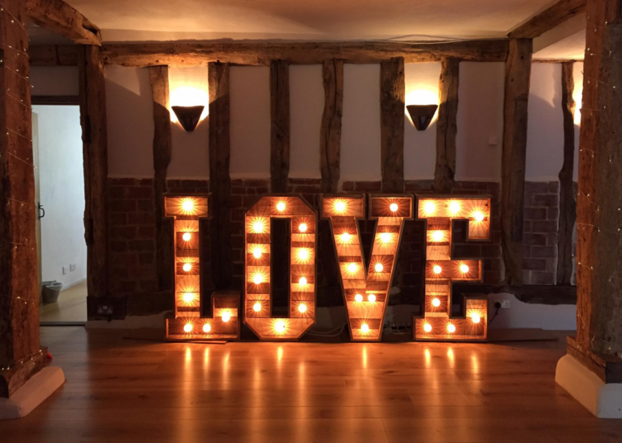 Rustic Wedding Light Up Love Letters