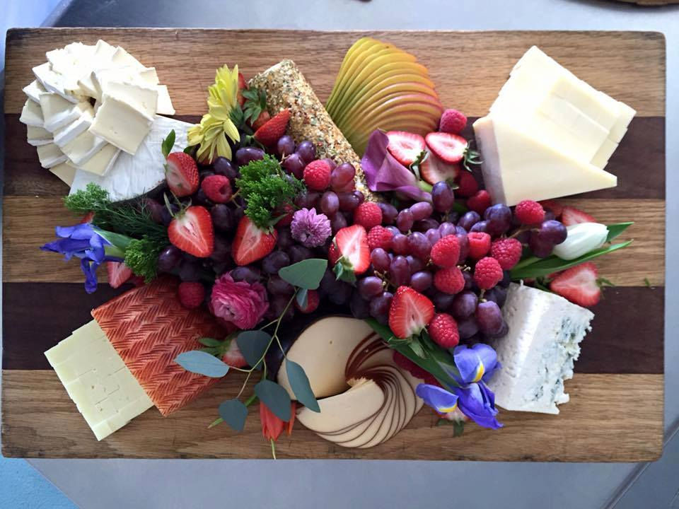 a springtime cheese board