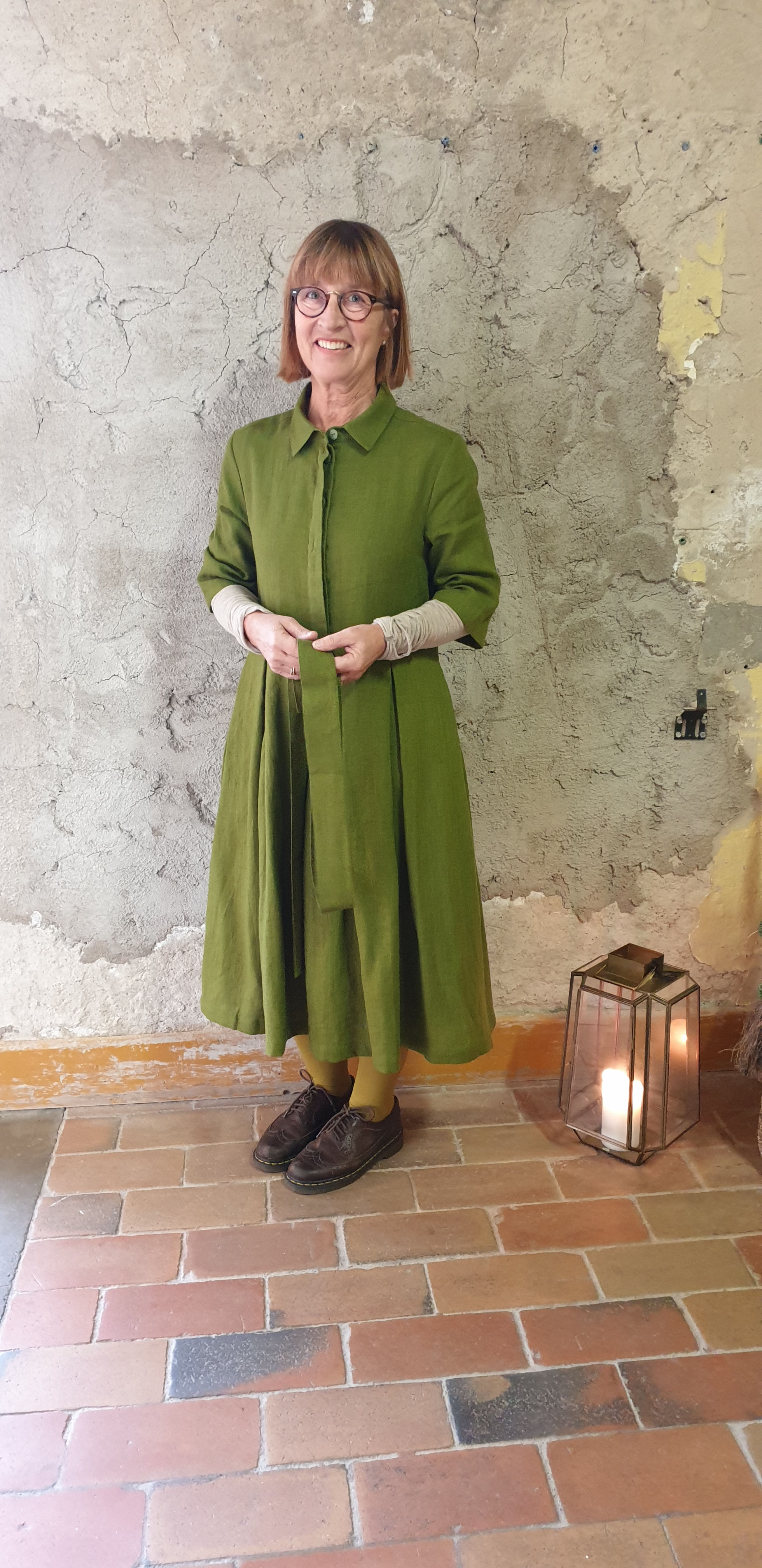 Linneklänning Grön