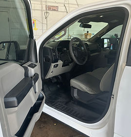 interior of a white truck