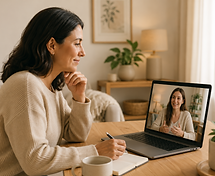 woman on video call