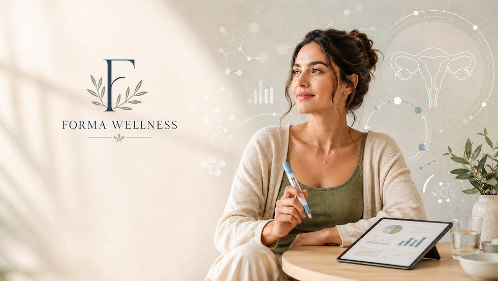 Woman researching PCOS and GLP1 through Forma Wellness