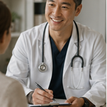 Doctor speaking with patient