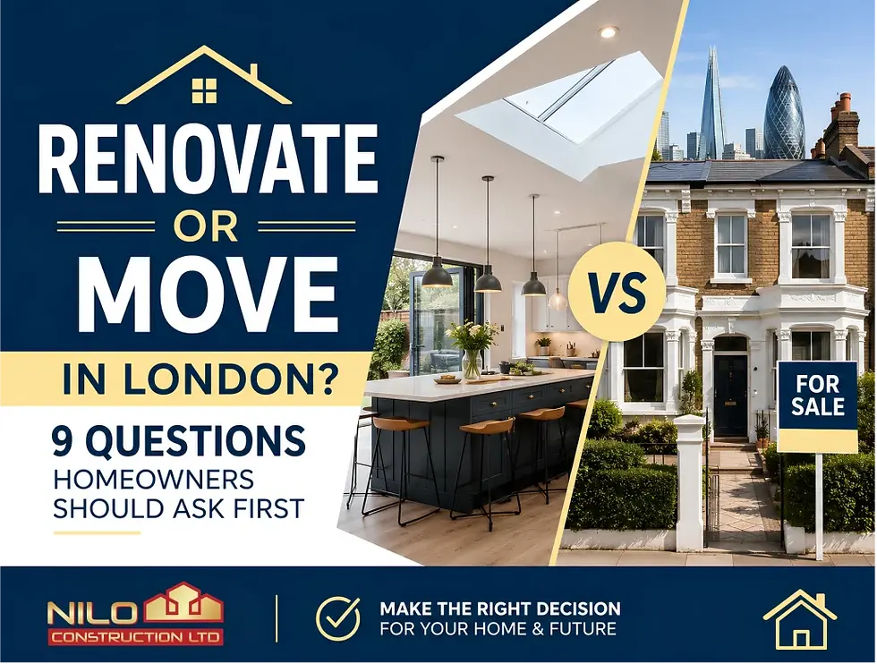 Renovated London home compared with an existing property for homeowners considering renovation or moving