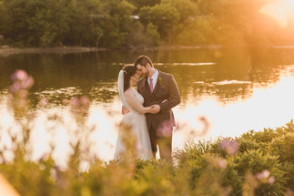 Sunset wedding photos at THE BRIX Carpentersville IL