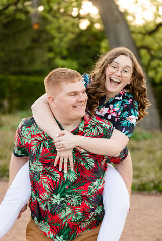 engagement session with Hawiian shirts