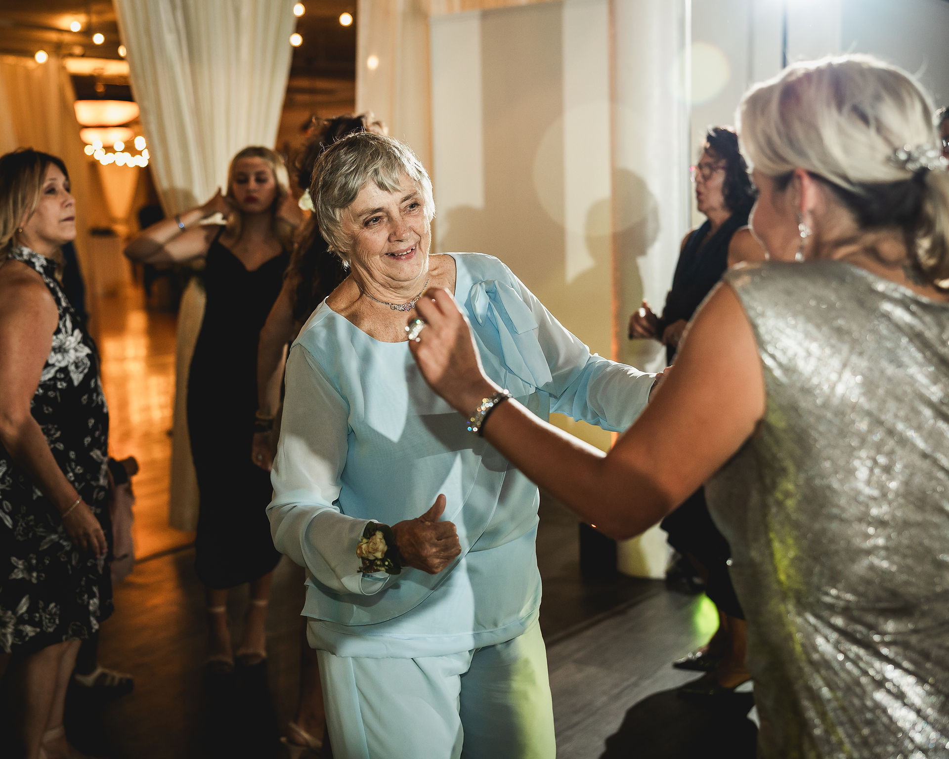 Grandparents dancing at wedding reception