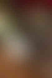 wedding rings in focus with blurry bouquet in background