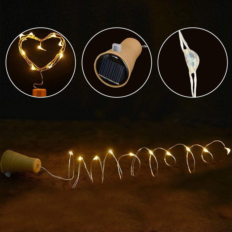 Thumbnail: 2M 20LEDs Solar Wine Bottle String Light DIY Copper Wire Fairy Lights Cork Shape