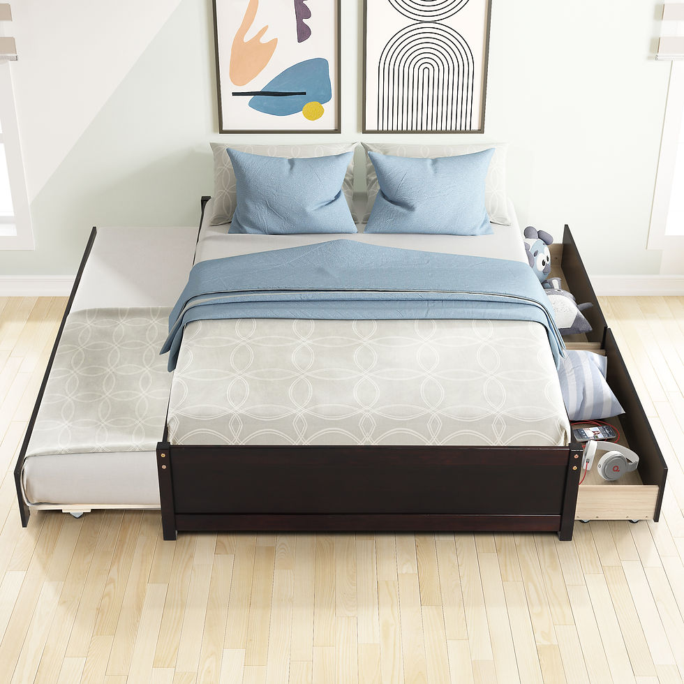 Thumbnail: FULL BED WITH TWIN SIZE TRUNDLE AND TWO DRAWERS