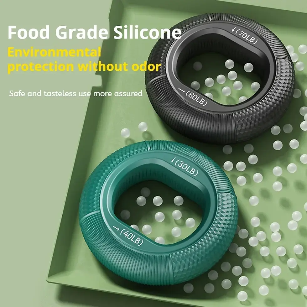Thumbnail: Silicone Adjustable Hand Grip 20-80LB Gripping Ring Finger Forearm Trainer Carpa